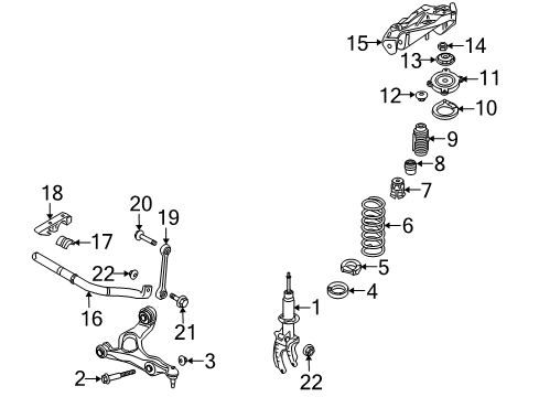 2009 Audi Q7 Front Shocks & Components, Stabilizer Bar & Components