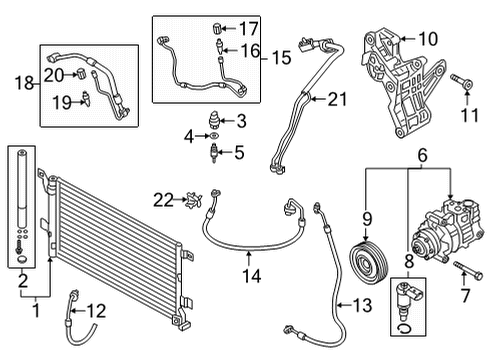 2022 Audi RS5 A/C Condenser, Compressor & Lines