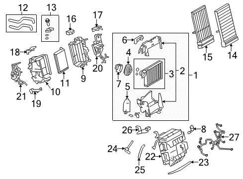 2010 Audi Q5 A/C Evaporator Components