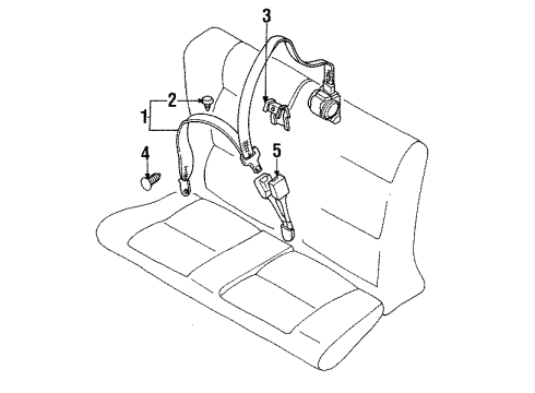 1998 Audi Cabriolet Rear Seat Belts