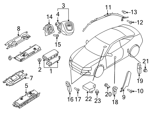 2013 Audi RS5 Air Bag Components