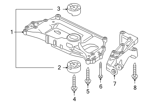 2007 Audi A3 Quattro Suspension Mounting - Front