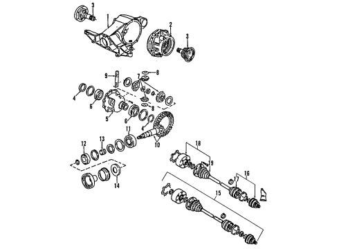 2004 Audi S4 Rear Axle, Axle Shafts & Joints, Differential, Drive Axles, Propeller Shaft