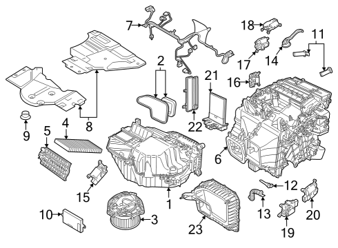 2024 Audi Q4 e-tron A/C Evaporator & Heater Components