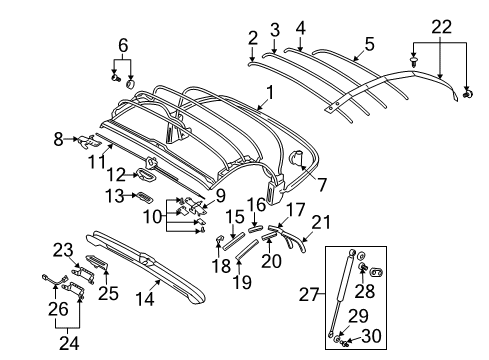 2006 Audi TT Frame & Components - Convertible Top