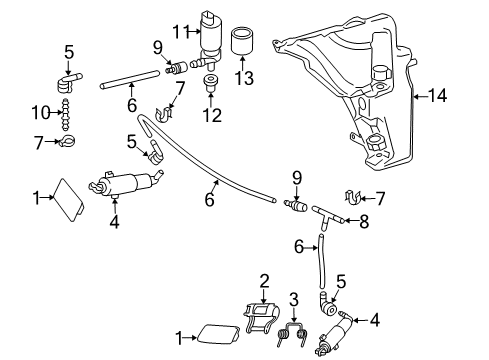 2014 Audi A4 Washer Components