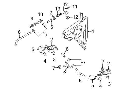 2009 Audi Q7 Washer Components