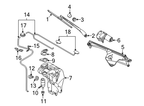 2008 Audi S8 Wiper & Washer Components