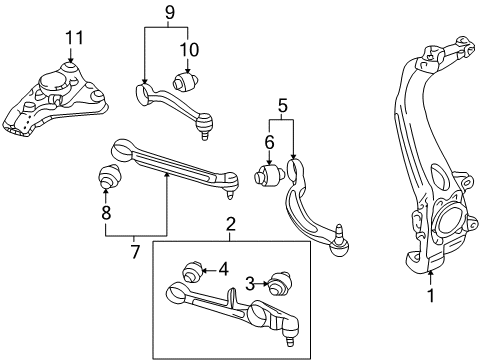 2006 Audi A4 Quattro Front Suspension Components, Lower Control Arm, Stabilizer Bar