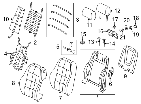 2010 Audi Q5 Front Seat Components