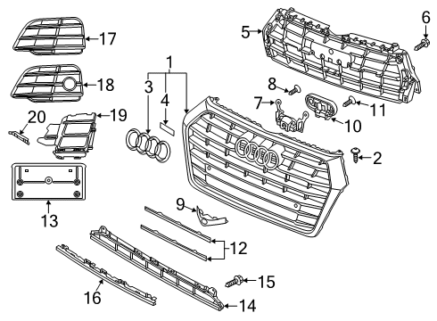 2019 Audi SQ5 Grille & Components