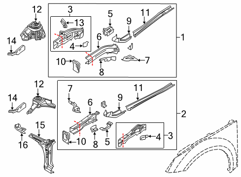 2018 Audi TT RS Quattro Structural Components & Rails