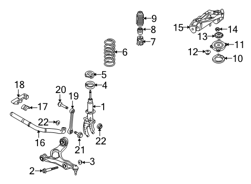 2013 Audi Q7 Front Shocks & Components, Stabilizer Bar & Components