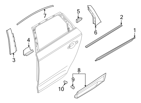 2022 Audi Q5 Exterior Trim - Rear Door