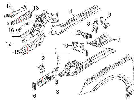 2022 Audi Q5 Structural Components & Rails