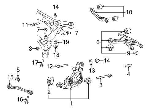 2010 Audi S5 Rear Suspension Components, Ride Control, Stabilizer Bar