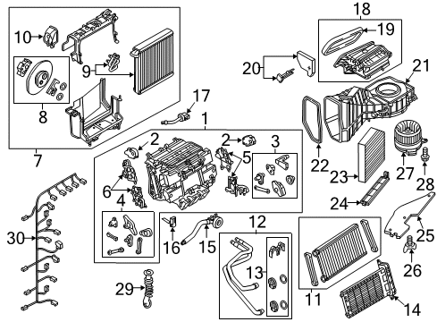 2018 Audi RS7 A/C Evaporator & Heater Components