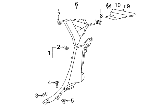 2016 Audi S3 Interior Trim - Quarter Panels