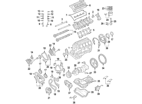 2006 Audi A6 Quattro Engine Parts, Mounts, Cylinder Head & Valves, Camshaft & Timing, Variable Valve Timing, Oil Cooler, Oil Pan, Oil Pump, Balance Shafts, Crankshaft & Bearings, Pistons, Rings & Bearings