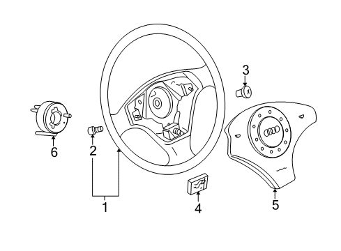 2006 Audi TT Steering Column & Wheel, Steering Gear & Linkage