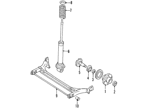 1995 Audi 90 Rear Axle, Suspension Components