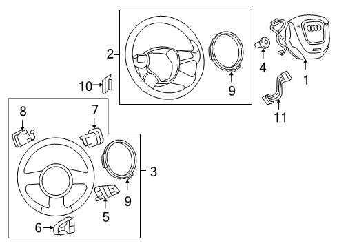 2006 Audi A3 Quattro Steering Column & Wheel, Steering Gear & Linkage, Shroud, Switches & Levers