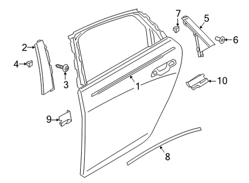 2022 Audi A6 allroad Exterior Trim - Rear Door