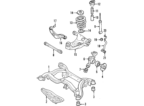 2004 Audi S4 Rear Suspension Components, Lower Control Arm, Upper Control Arm, Stabilizer Bar