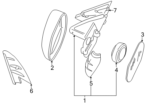 1996 Audi A4 Outside Mirrors