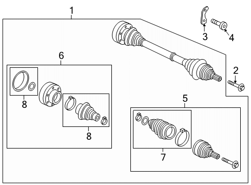 2017 Audi TT Quattro Drive Axles - Rear