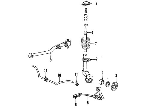 1986 Audi 4000 Quattro Rear Suspension Components, Lower Control Arm, Stabilizer Bar