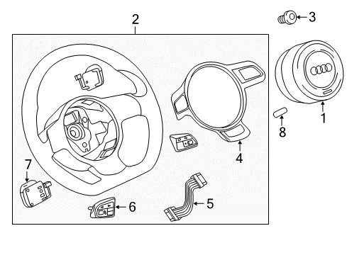 2017 Audi A5 Quattro Steering Column & Wheel, Steering Gear & Linkage, Shroud, Switches & Levers