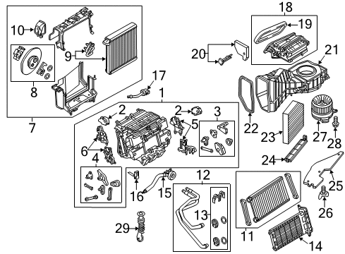 2013 Audi A7 Quattro A/C Evaporator & Heater Components