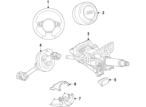 2013 Audi RS5 Steering Column & Wheel, Steering Gear & Linkage, Shroud, Switches & Levers