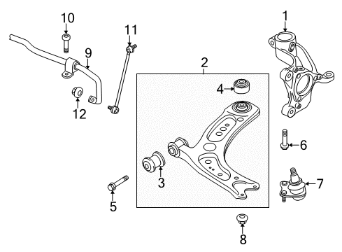 2016 Audi A3 Sportback e-tron Front Suspension Components, Lower Control Arm, Stabilizer Bar