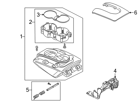 2009 Audi Q7 Front Console, Rear Console Diagram 1