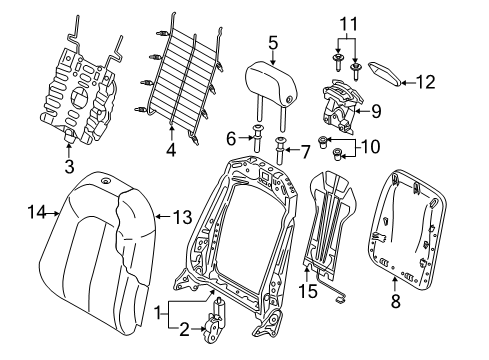 2020 Audi S6 Front Seat Components Diagram 3