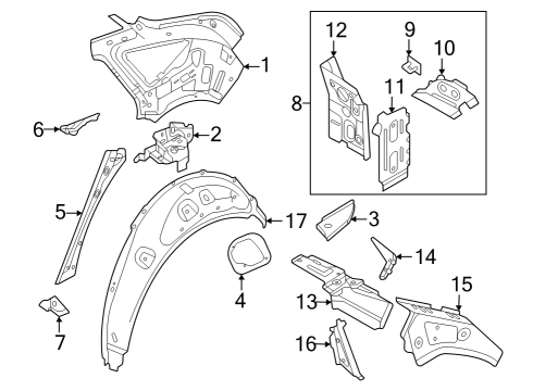 2022 Audi Q4 e-tron Sportback Inner Structure - Quarter Panel