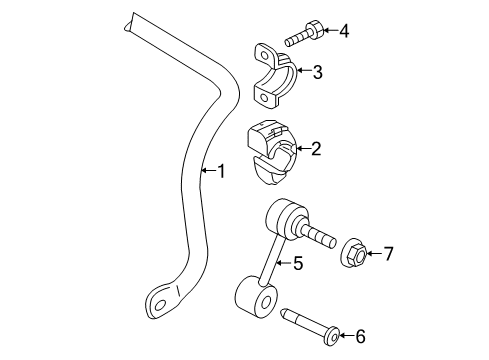 2017 Audi Q3 Quattro Stabilizer Bar & Components - Rear