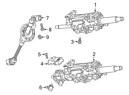 2022 Audi S6 Steering Column & Wheel, Steering Gear & Linkage