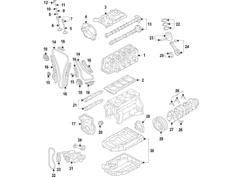 2021 Audi Q5 Sportback Engine Parts, Mounts, Cylinder Head & Valves, Camshaft & Timing, Variable Valve Timing, Oil Cooler, Oil Pan, Oil Pump, Balance Shafts, Crankshaft & Bearings, Pistons, Rings & Bearings