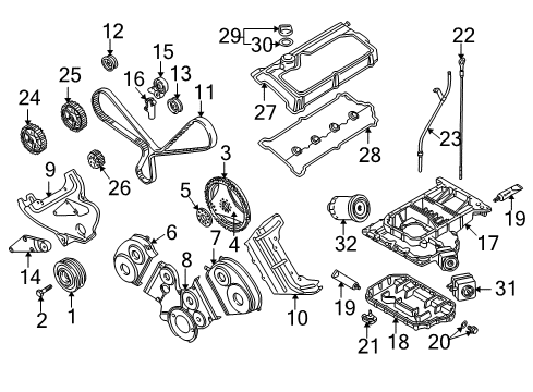 2003 Audi A6 Engine Parts, Cylinder Head & Valves, Camshaft & Timing, Variable Valve Timing, Oil Cooler, Oil Pan, Oil Pump, Crankshaft & Bearings, Pistons, Rings & Bearings