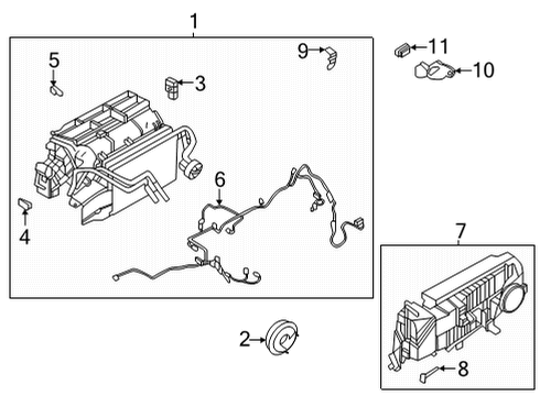 2022 Audi e-tron GT A/C Evaporator & Heater Components