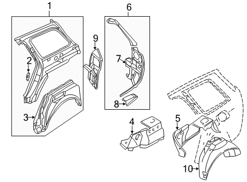 1998 Audi A6 Quattro Inner Structure - Quarter Panel