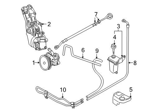 2004 Audi A4 Quattro P/S Pump & Hoses, Steering Gear & Linkage