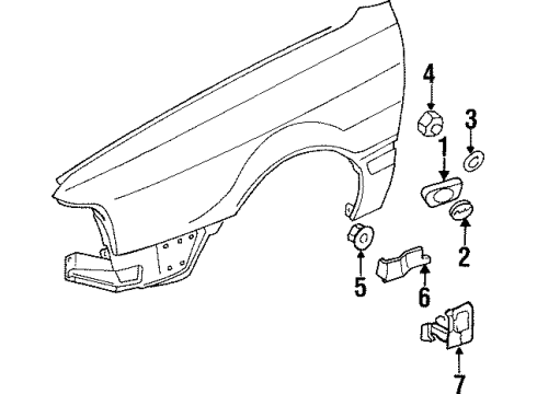 1998 Audi Cabriolet Exterior Trim - Fender