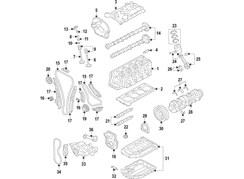 2017 Audi A4 allroad Engine Parts, Mounts, Cylinder Head & Valves, Camshaft & Timing, Variable Valve Timing, Oil Pan, Oil Pump, Balance Shafts, Crankshaft & Bearings, Pistons, Rings & Bearings