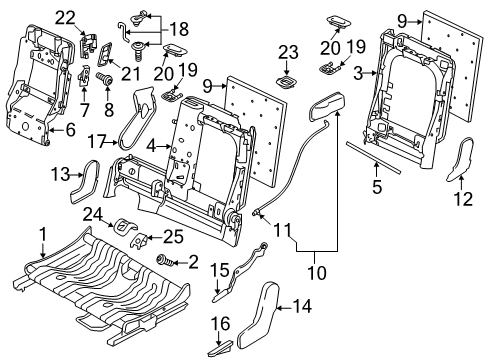 2010 Audi Q5 Rear Seat Components