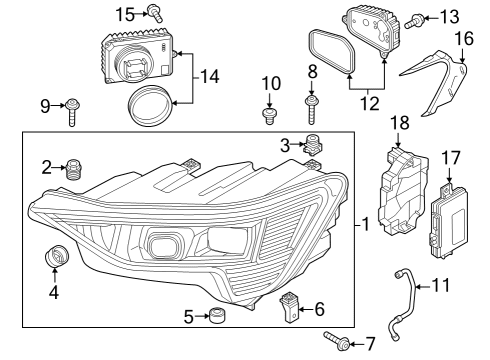 2022 Audi e-tron Quattro Headlamp Components