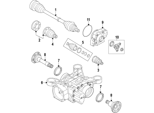 2010 Audi TT Quattro Rear Axle, Axle Shafts & Joints, Drive Axles, Propeller Shaft